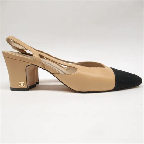 chanel two tone slingback pumps|Chanel slingback price.